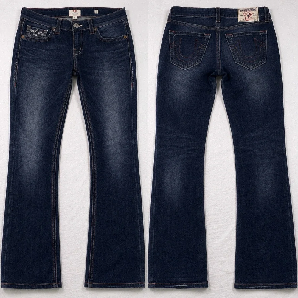 True Religion jeans Men's  33 Relaxed Straight  dark wash y2k no snap or flap